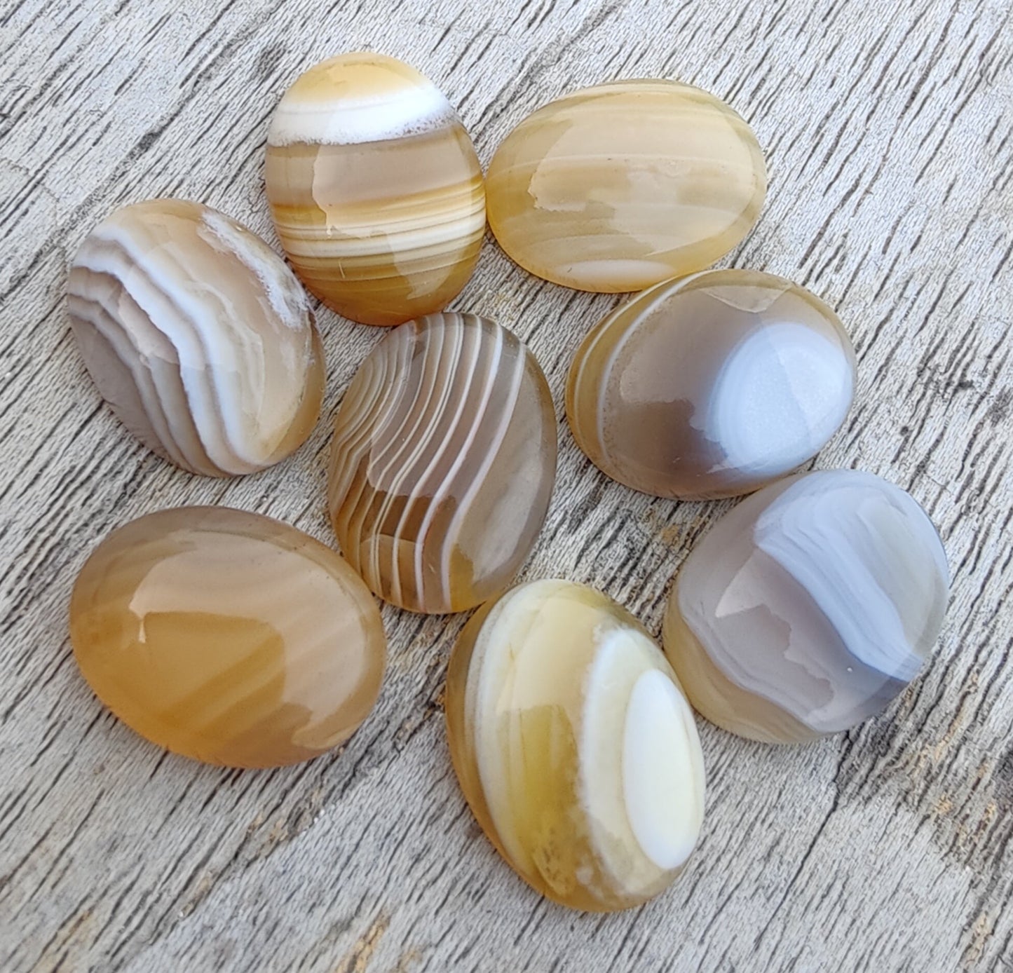 AAA+ QUALITY NATURAL BOTSWANA AGATE OVAL SHAPE CABOCHON FLAT BACK CALIRATED GEMSTONES, ALL SIZES AVAILABLE