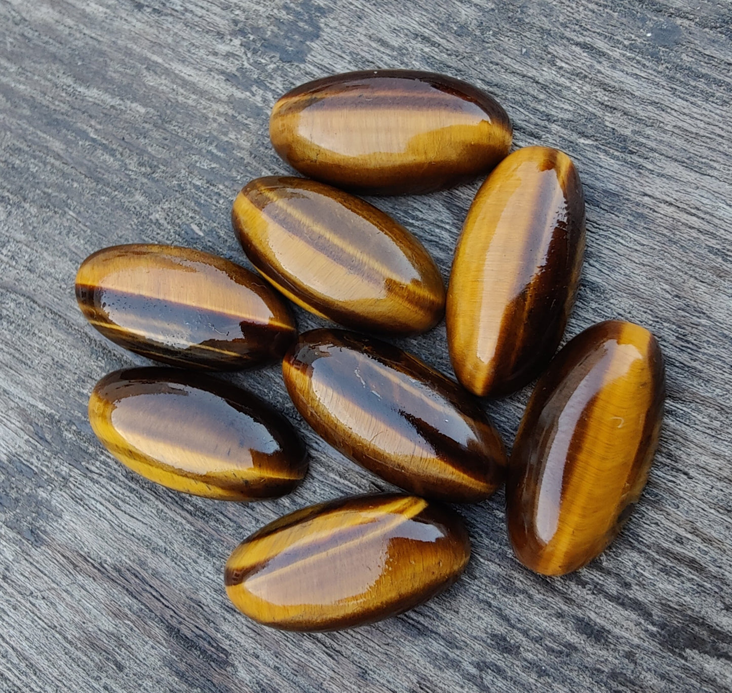 AAA+ QUALITY NATURAL TIGER EYE CABOCHON FLAT BACK BIG OVAL SHAPE CALIBRATED BEDA SHAPE GEMSTONES, ALL SIZES AVAILABLE