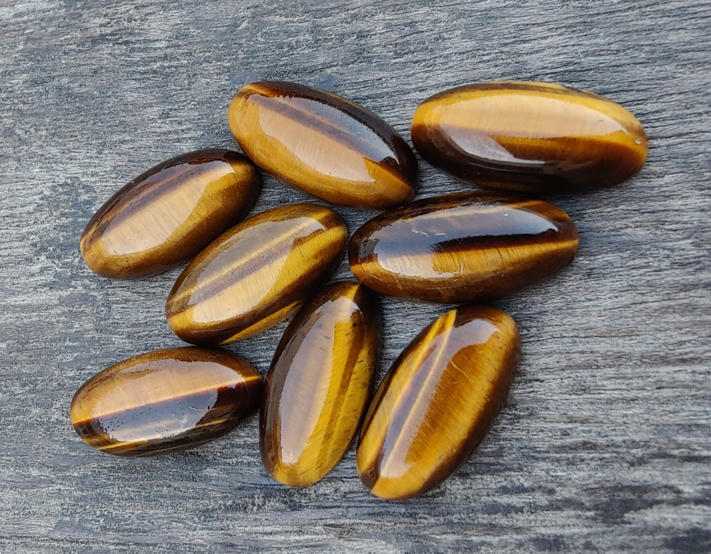 AAA+ QUALITY NATURAL TIGER EYE CABOCHON FLAT BACK BIG OVAL SHAPE CALIBRATED BEDA SHAPE GEMSTONES, ALL SIZES AVAILABLE