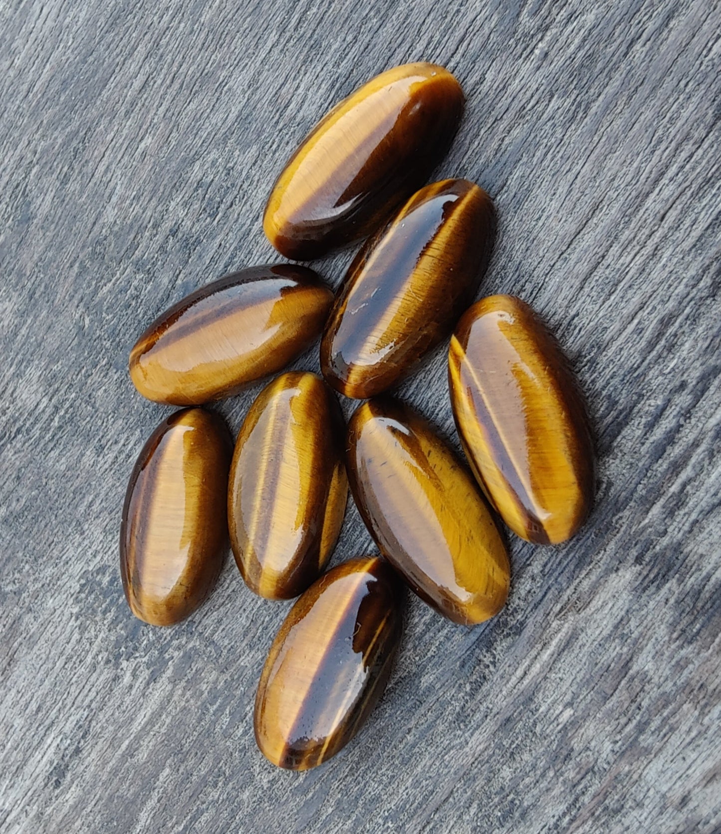 AAA+ QUALITY NATURAL TIGER EYE CABOCHON FLAT BACK BIG OVAL SHAPE CALIBRATED BEDA SHAPE GEMSTONES, ALL SIZES AVAILABLE