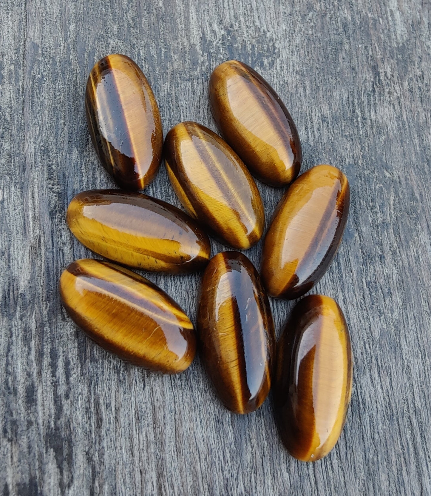 AAA+ QUALITY NATURAL TIGER EYE CABOCHON FLAT BACK BIG OVAL SHAPE CALIBRATED BEDA SHAPE GEMSTONES, ALL SIZES AVAILABLE