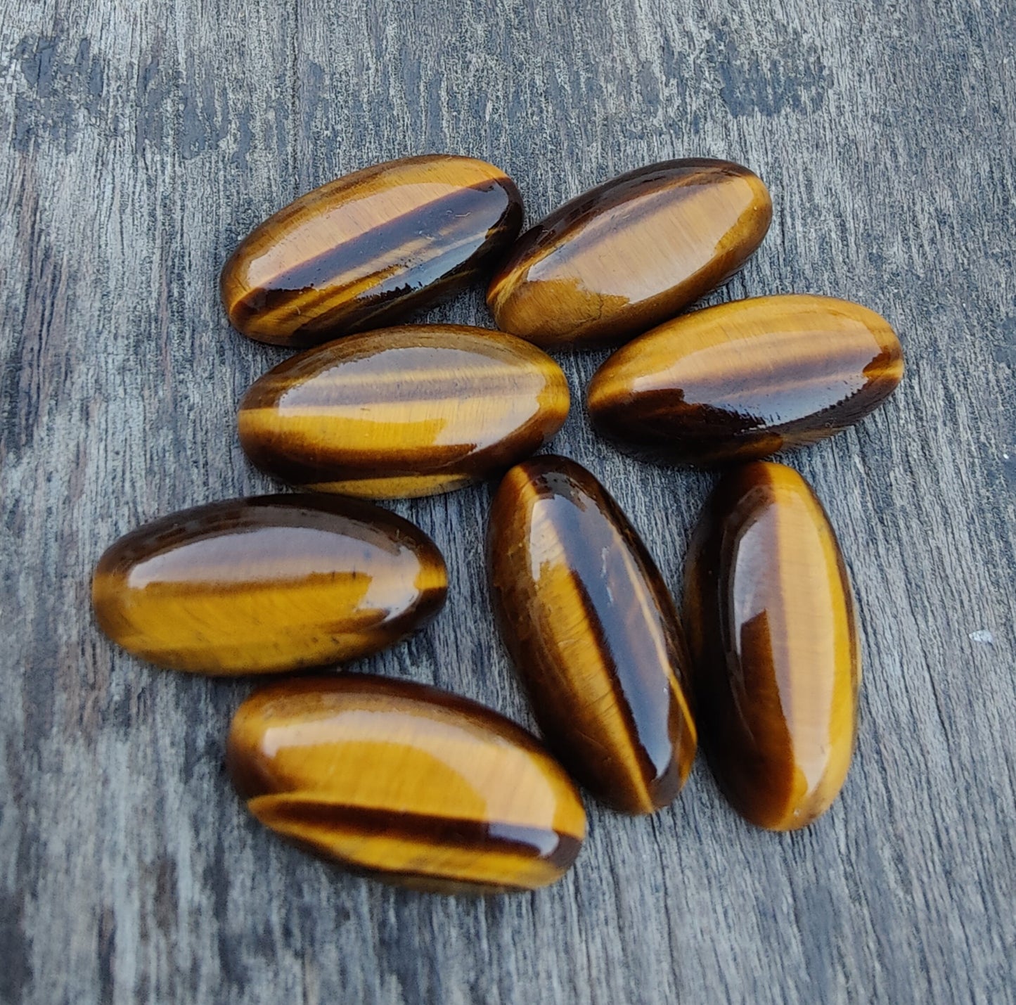 AAA+ QUALITY NATURAL TIGER EYE CABOCHON FLAT BACK BIG OVAL SHAPE CALIBRATED BEDA SHAPE GEMSTONES, ALL SIZES AVAILABLE