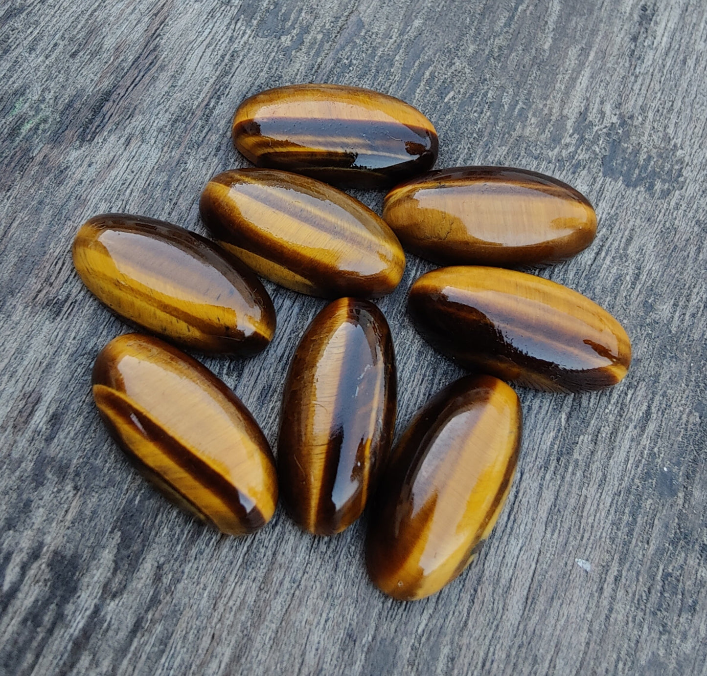 AAA+ QUALITY NATURAL TIGER EYE CABOCHON FLAT BACK BIG OVAL SHAPE CALIBRATED BEDA SHAPE GEMSTONES, ALL SIZES AVAILABLE