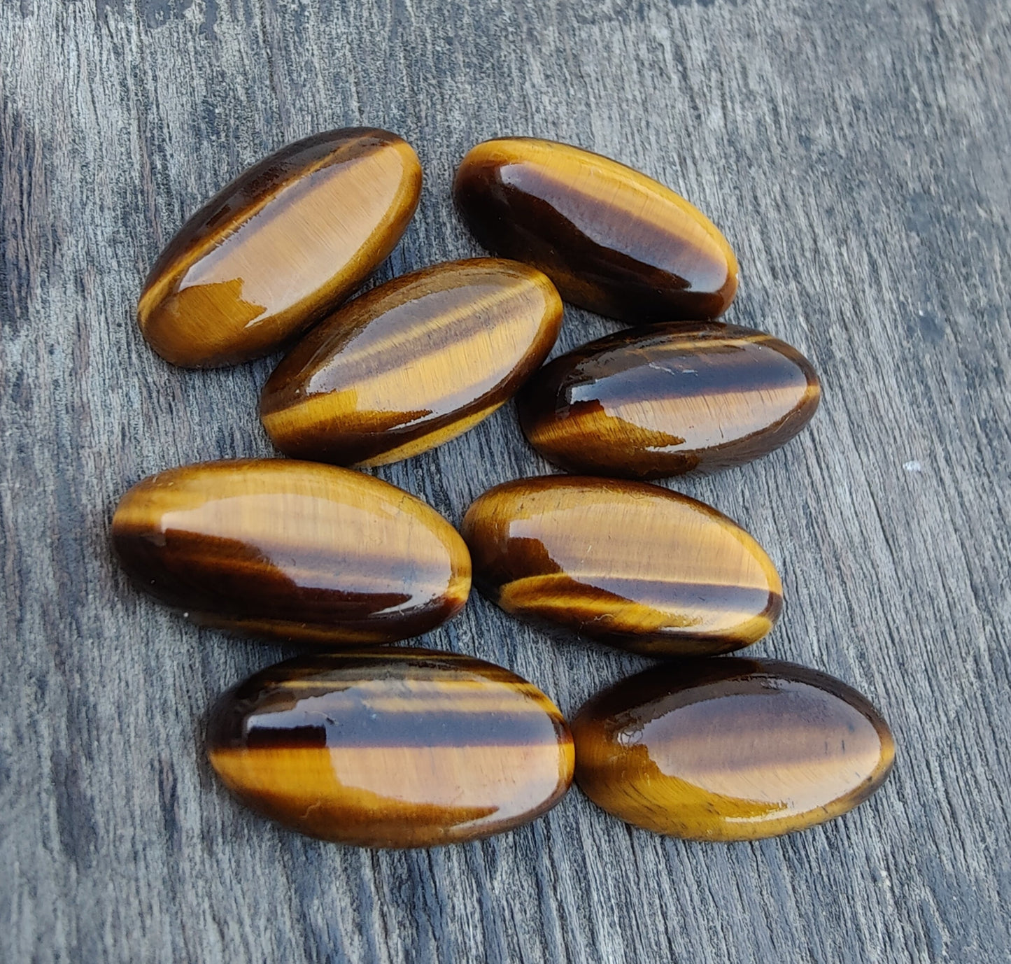 AAA+ QUALITY NATURAL TIGER EYE CABOCHON FLAT BACK BIG OVAL SHAPE CALIBRATED BEDA SHAPE GEMSTONES, ALL SIZES AVAILABLE