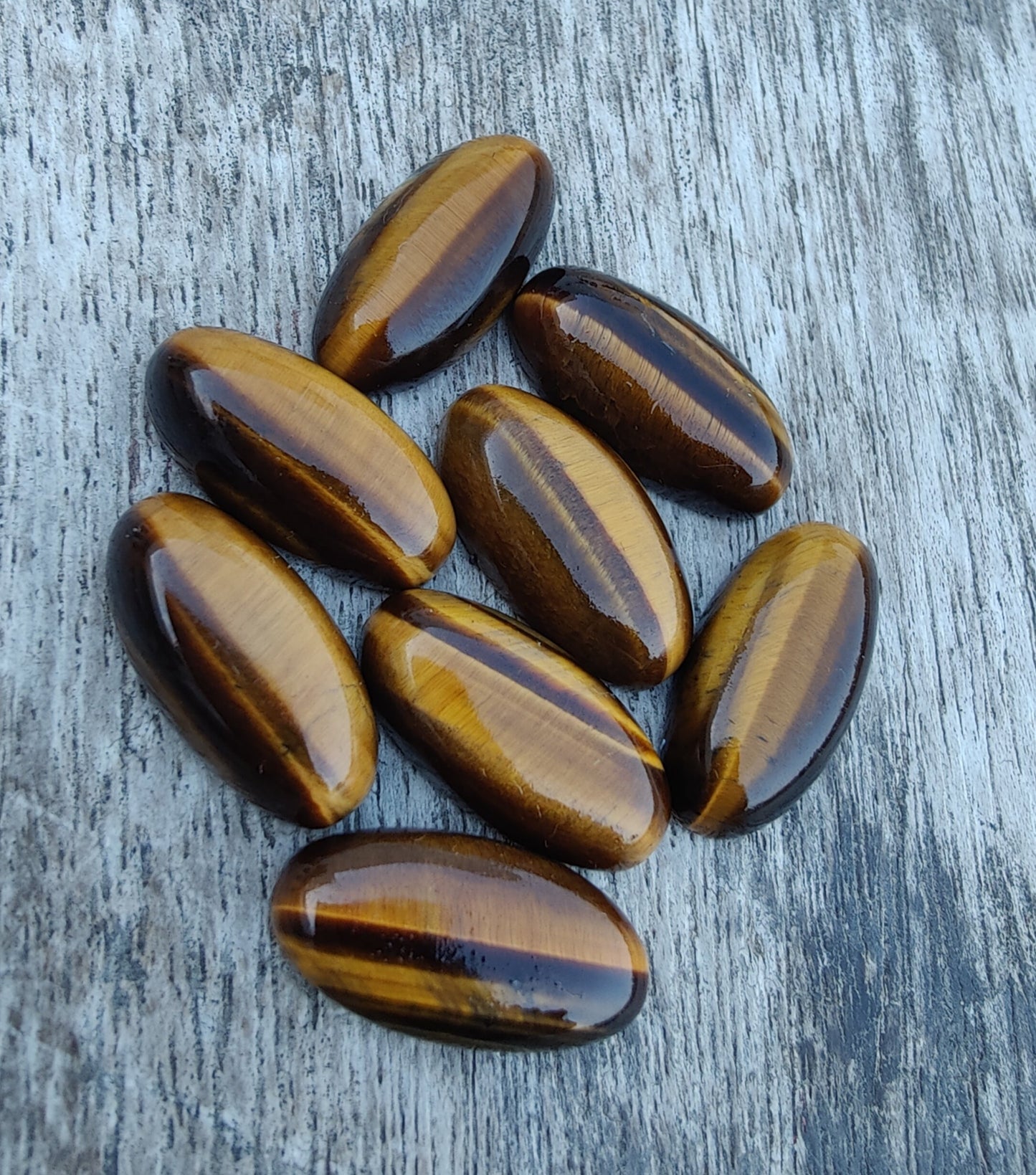 AAA+ QUALITY NATURAL TIGER EYE CABOCHON FLAT BACK BIG OVAL SHAPE CALIBRATED BEDA SHAPE GEMSTONES, ALL SIZES AVAILABLE