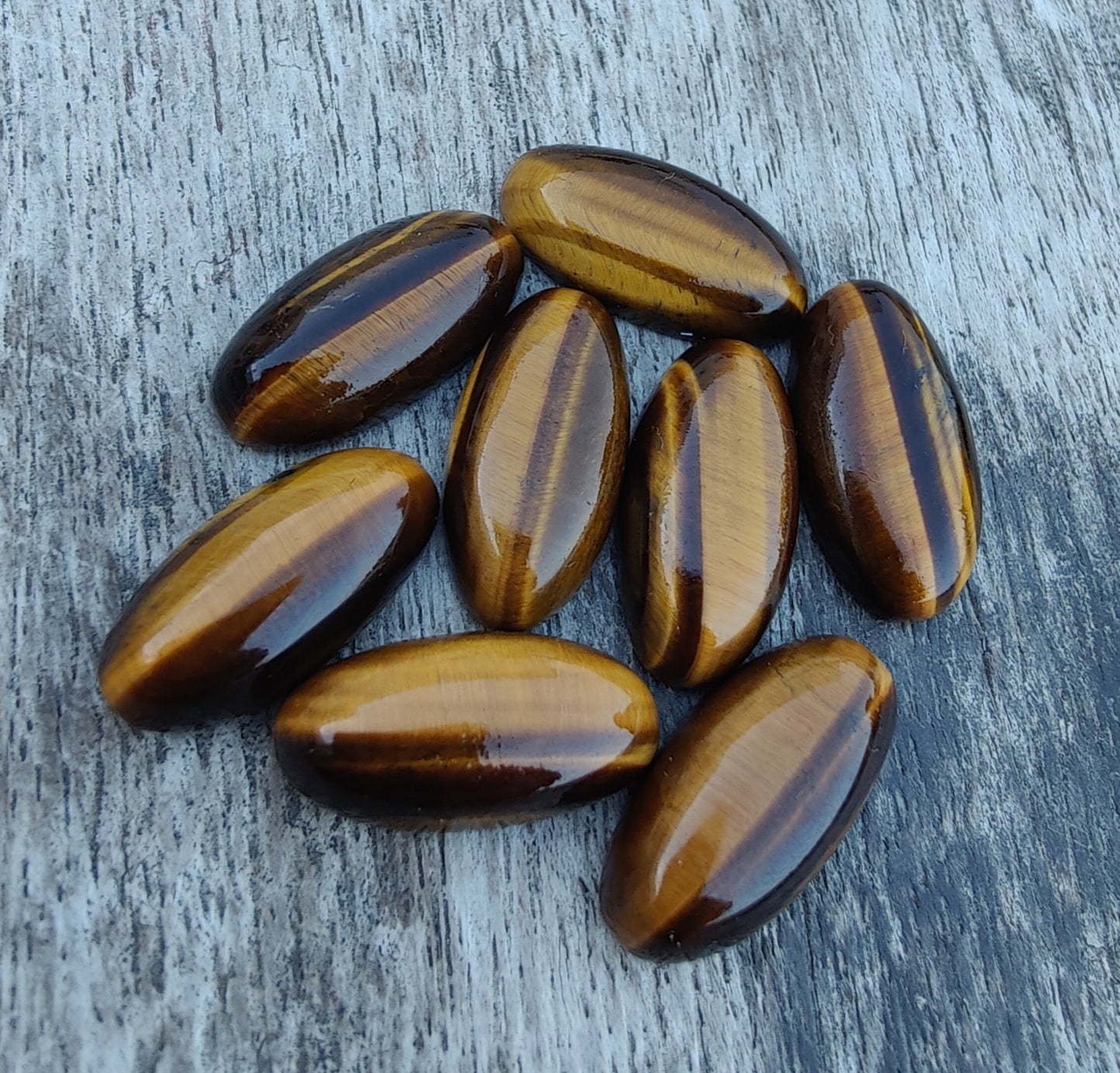 AAA+ QUALITY NATURAL TIGER EYE CABOCHON FLAT BACK BIG OVAL SHAPE CALIBRATED BEDA SHAPE GEMSTONES, ALL SIZES AVAILABLE