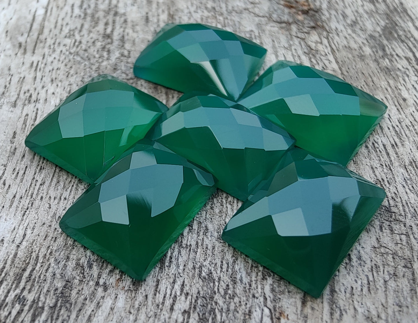 AAA+ QUALITY NATURAL GREEN ONYX RECTANGLE SHAPE CHECKER CUT FLAT BACK CALIBRATED GEMSTONES, ALL SIZES AVAILABLE