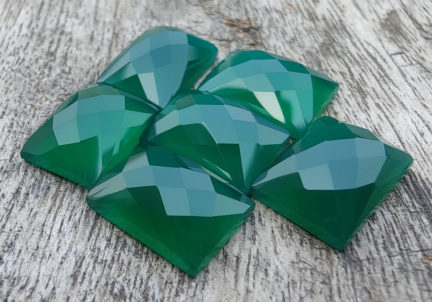 AAA+ QUALITY NATURAL GREEN ONYX RECTANGLE SHAPE CHECKER CUT FLAT BACK CALIBRATED GEMSTONES, ALL SIZES AVAILABLE