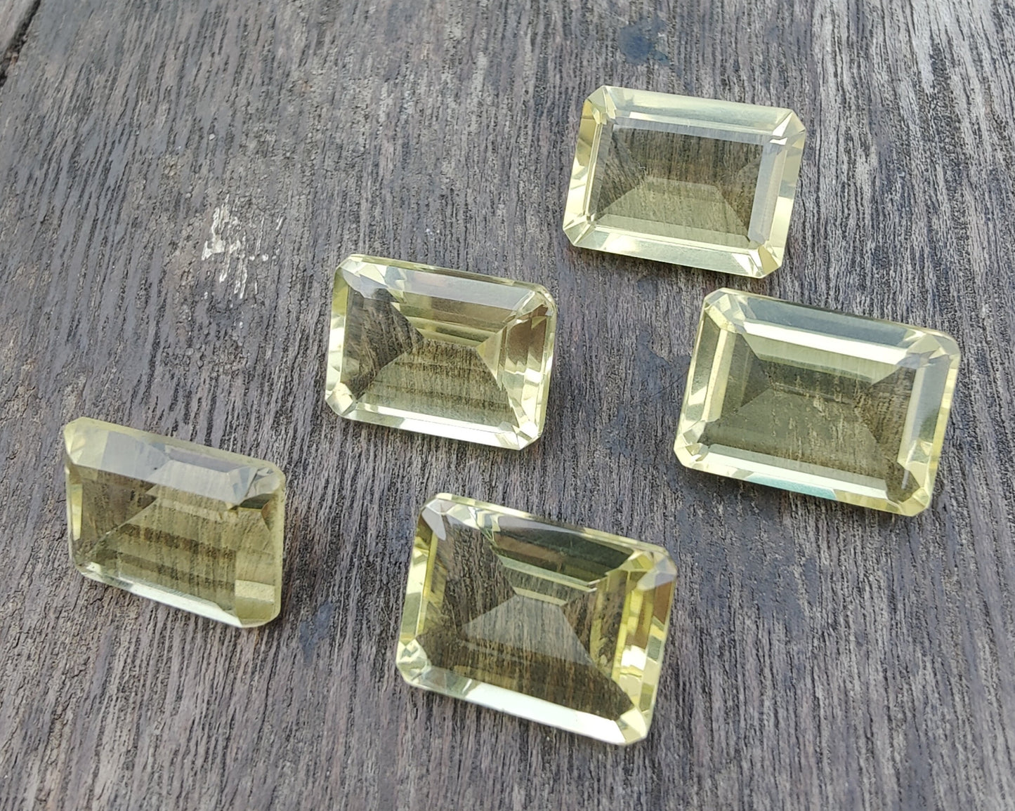 AAA+ QUALITY NATURAL LEMON QUARTZ RECTANGLE SHAPE FACETED CUT FLAT BACK CALIBRATED WHOLESALE GEMSTONES, ALL SIZES AVAILABLE