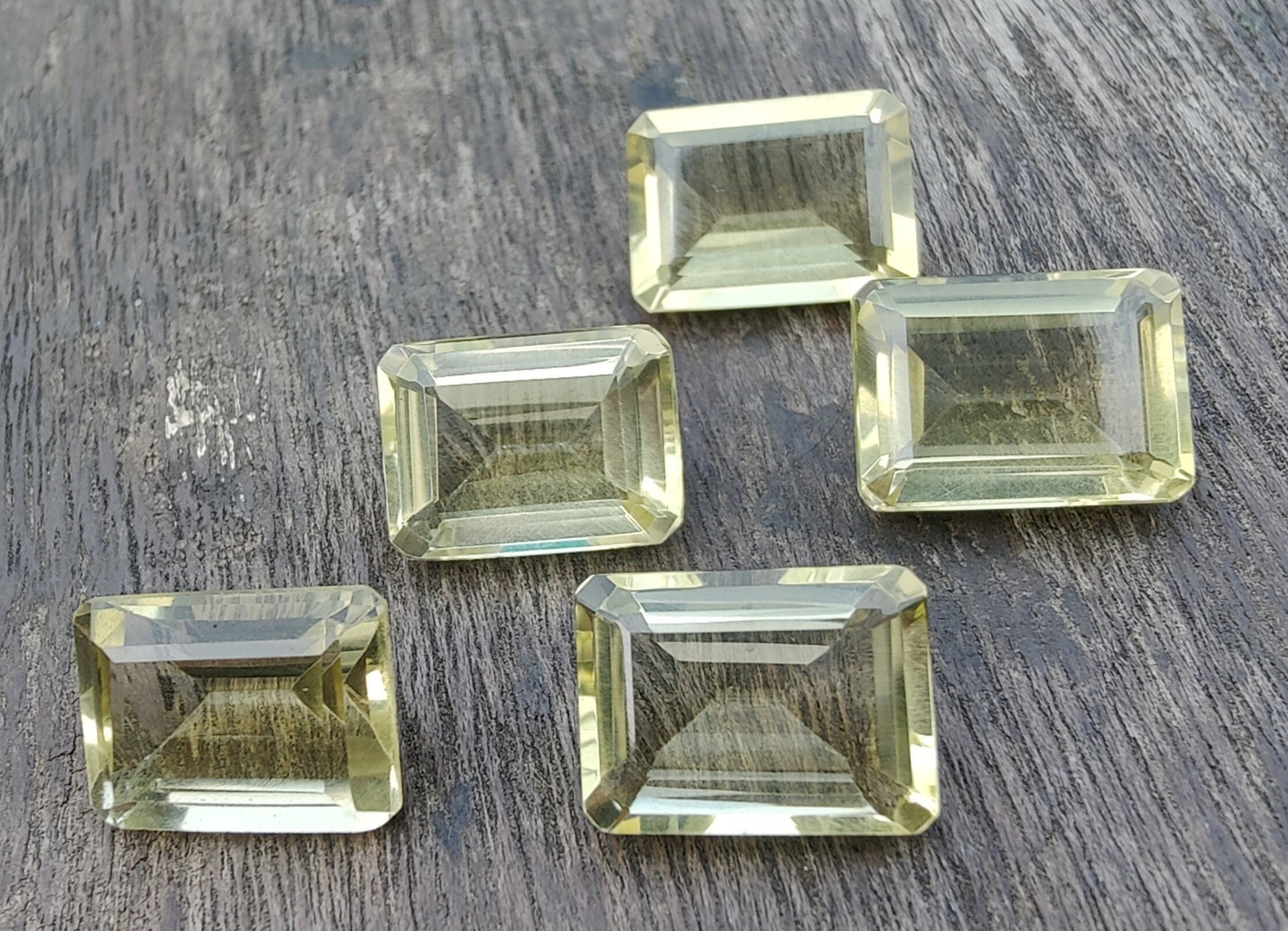 AAA+ QUALITY NATURAL LEMON QUARTZ RECTANGLE SHAPE FACETED CUT FLAT BACK CALIBRATED WHOLESALE GEMSTONES, ALL SIZES AVAILABLE