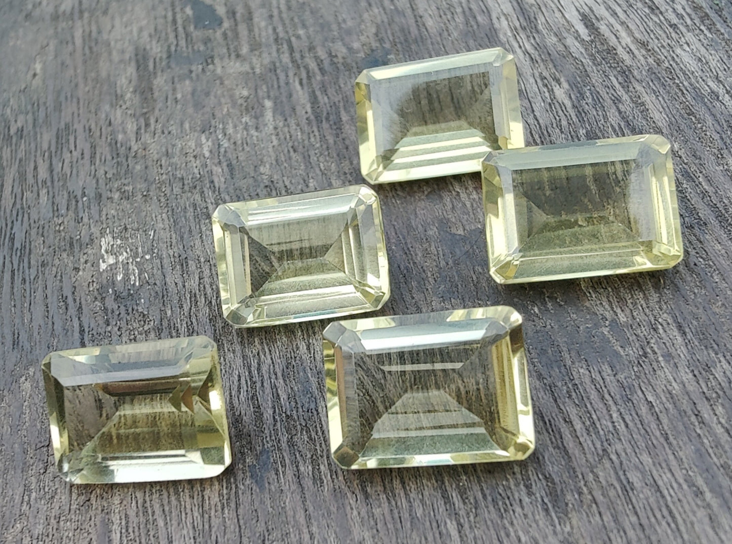 AAA+ QUALITY NATURAL LEMON QUARTZ RECTANGLE SHAPE FACETED CUT FLAT BACK CALIBRATED WHOLESALE GEMSTONES, ALL SIZES AVAILABLE