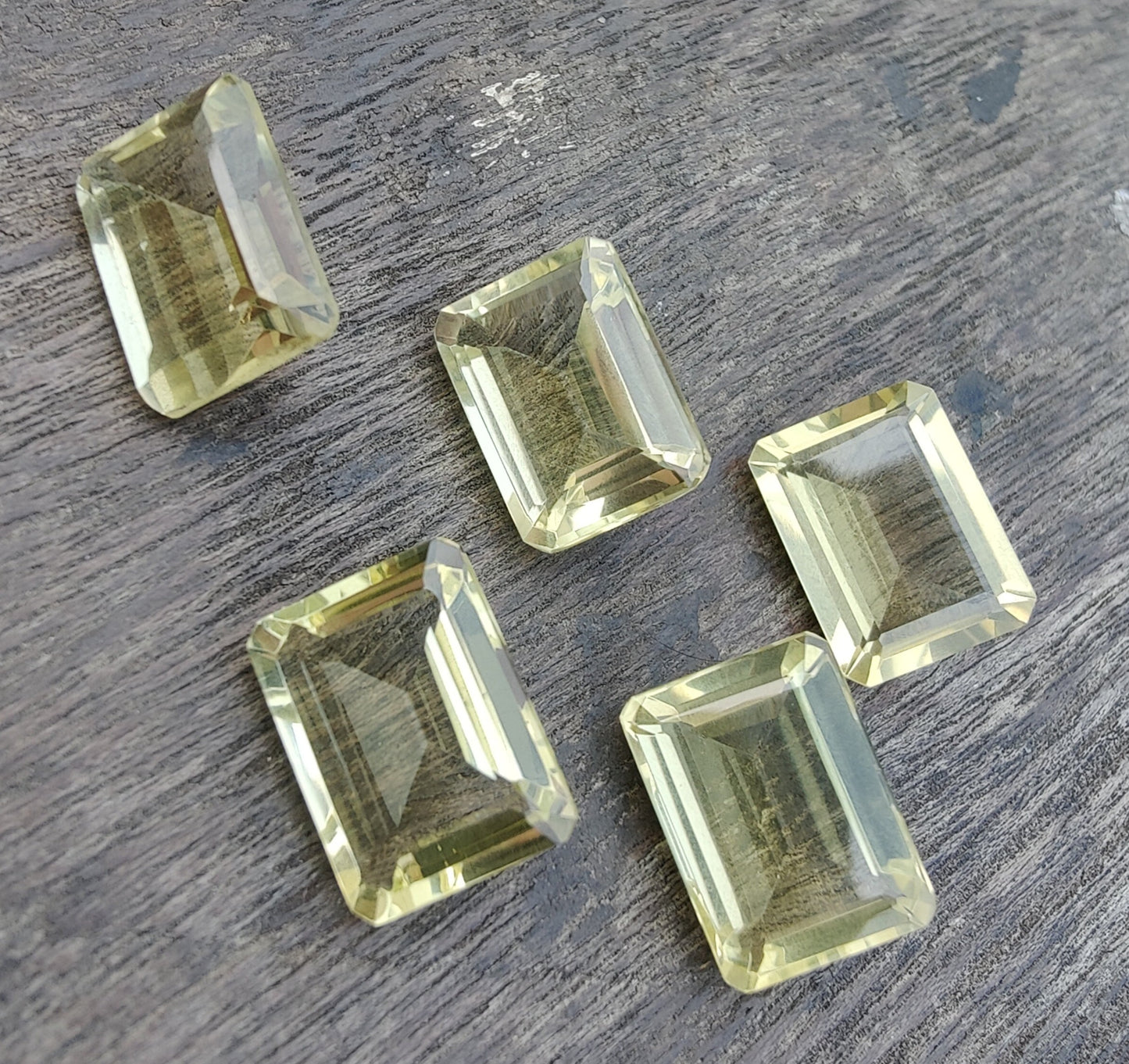 AAA+ QUALITY NATURAL LEMON QUARTZ RECTANGLE SHAPE FACETED CUT FLAT BACK CALIBRATED WHOLESALE GEMSTONES, ALL SIZES AVAILABLE