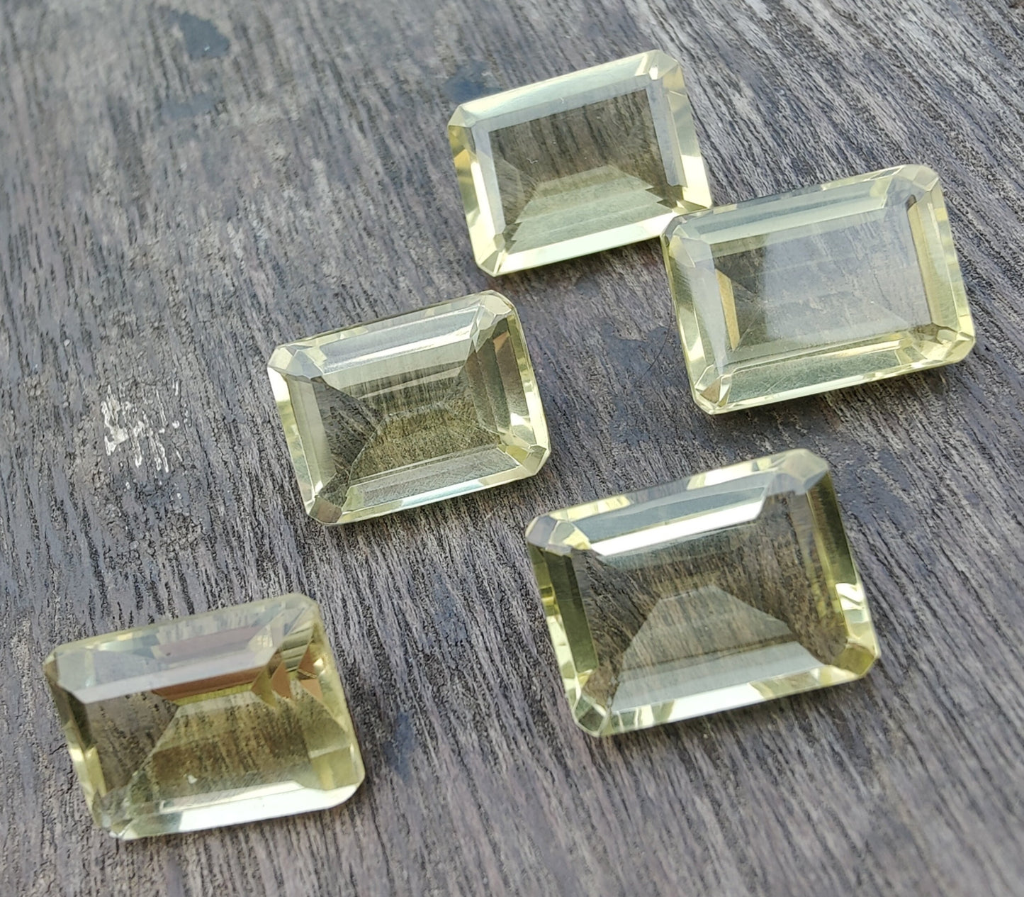 AAA+ QUALITY NATURAL LEMON QUARTZ RECTANGLE SHAPE FACETED CUT FLAT BACK CALIBRATED WHOLESALE GEMSTONES, ALL SIZES AVAILABLE