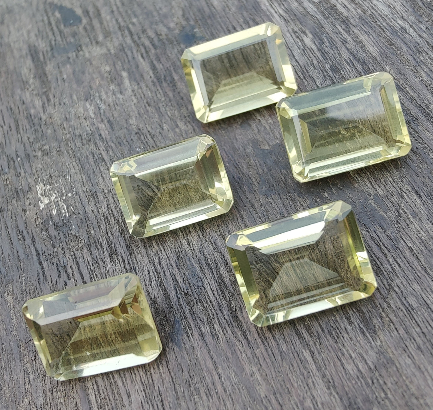 AAA+ QUALITY NATURAL LEMON QUARTZ RECTANGLE SHAPE FACETED CUT FLAT BACK CALIBRATED WHOLESALE GEMSTONES, ALL SIZES AVAILABLE