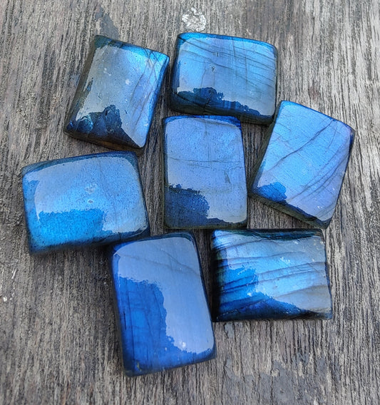 AAA+ QUALITY NATURAL LABRADORITE RECTANGLE SHAPE CABOCHON FLAT BACK CALIBRATED WHOLESALE GEMSTONES, ALL SIZES AVAILABLE