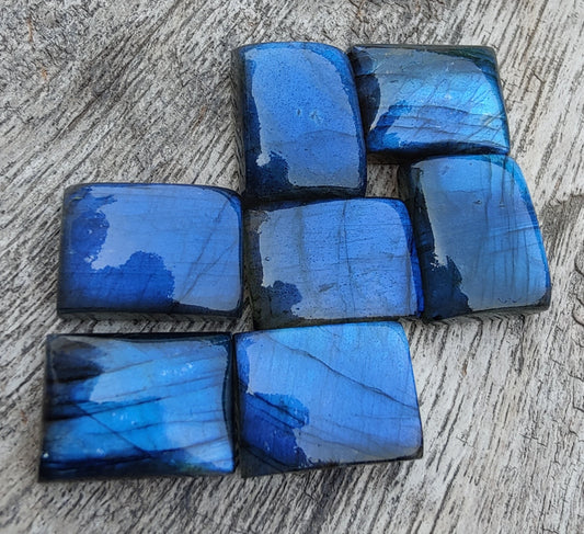 AAA+ QUALITY NATURAL LABRADORITE RECTANGLE SHAPE CABOCHON FLAT BACK CALIBRATED WHOLESALE GEMSTONES, ALL SIZES AVAILABLE