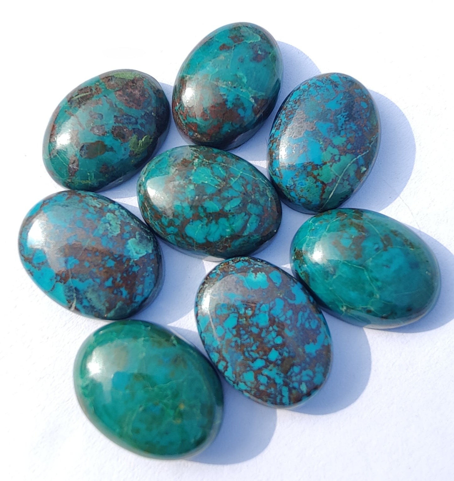 AAA+ QUALITY NATURAL CRYSOCOLLA OVAL SHAPE CABOCHON FLAT BACK CALIBRATED WHOLESALE LOOSE GEMSTONES, ALL SIZES AVAILABLE
