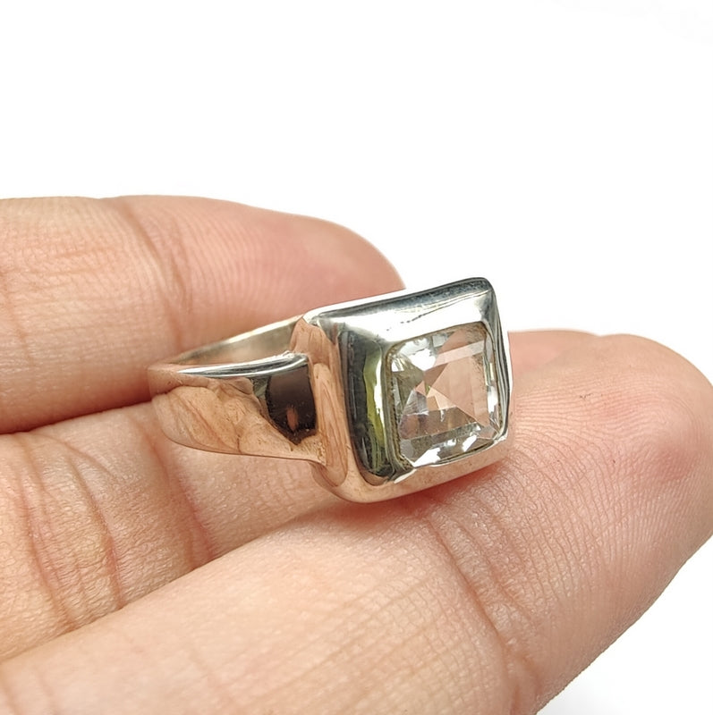 925 SOLID STERLING SILVER NATURAL CRYSTAL QUARTZ GEMSTONES HANDMADE RING, ALL SIZES AVAILABLE