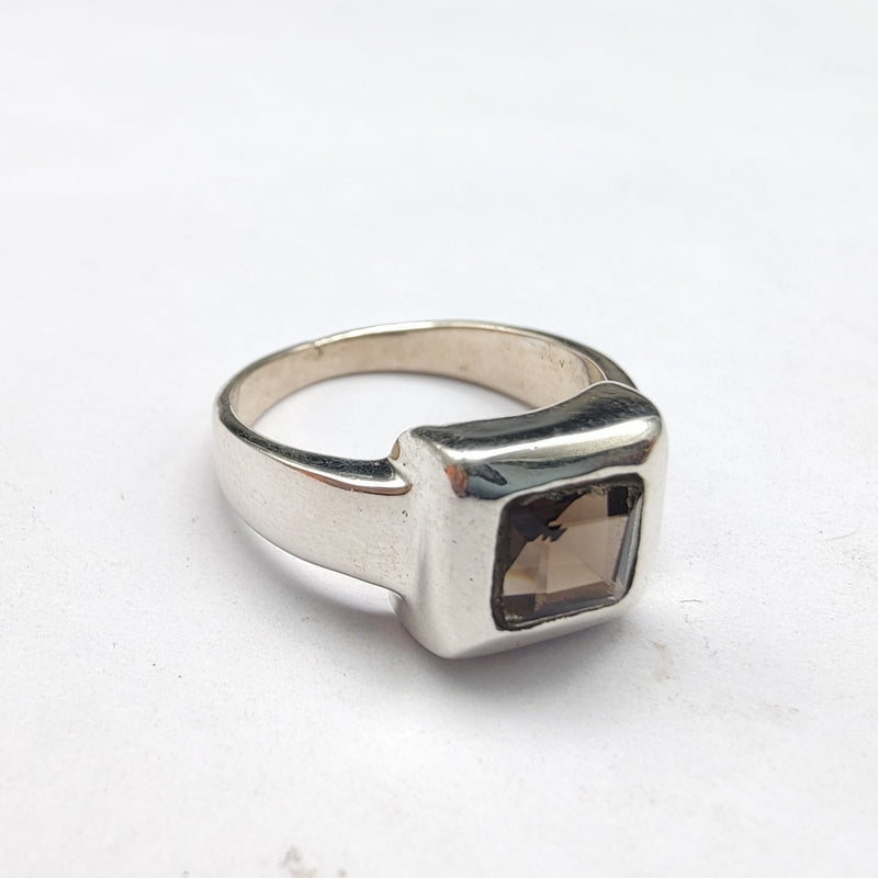 925 SOLID STERLING SILVER NATURAL SMOKY QUARTZ GEMSTONES HANDMADE RING, ALL SIZES AVAILABLE