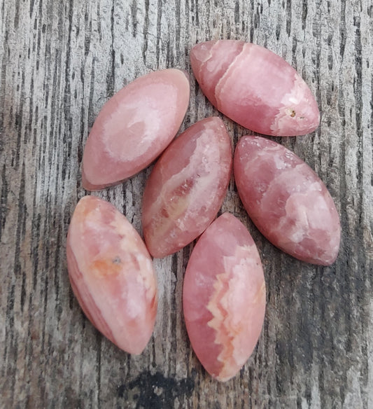 AAA+ Quality Natural Rhodochrosite Marquise Shape Cabochon Flat Back Calibrated Wholesale Gemstones, Custom Sizes Available