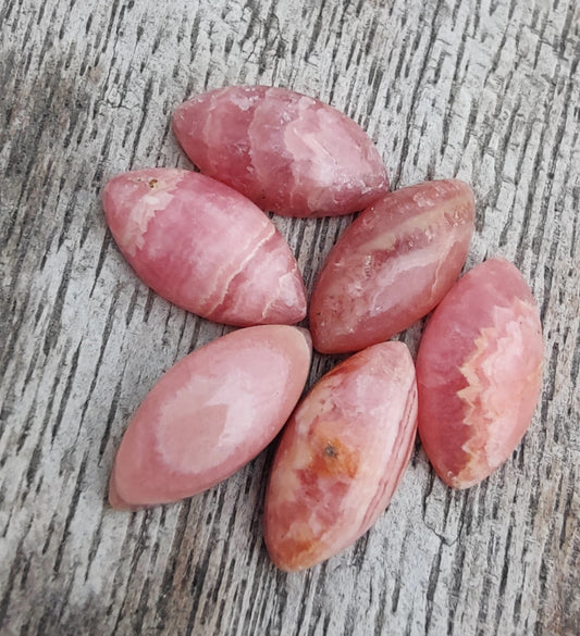AAA+ Quality Natural Rhodochrosite Marquise Shape Cabochon Flat Back Calibrated Wholesale Gemstones, Custom Sizes Available