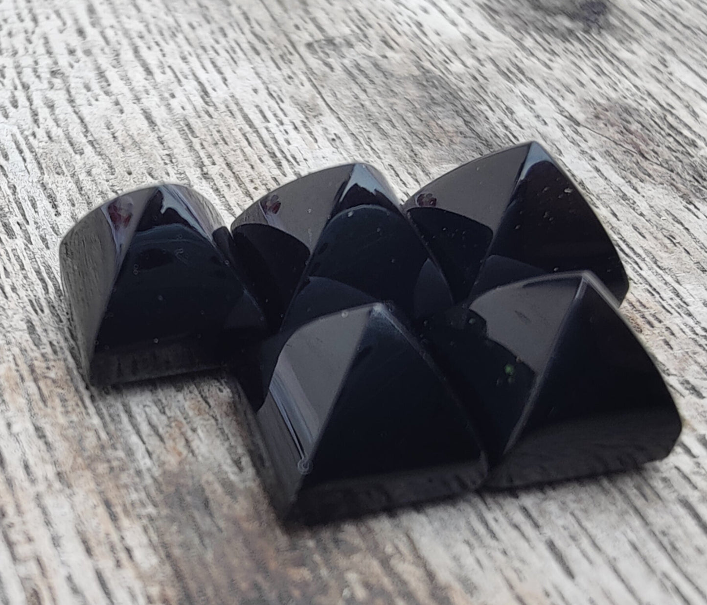 AAA+ Quality Natural Black Onyx Square Pyramid Shape Flat Back Calibrated Wholesale Gemstones, All Sizes Available