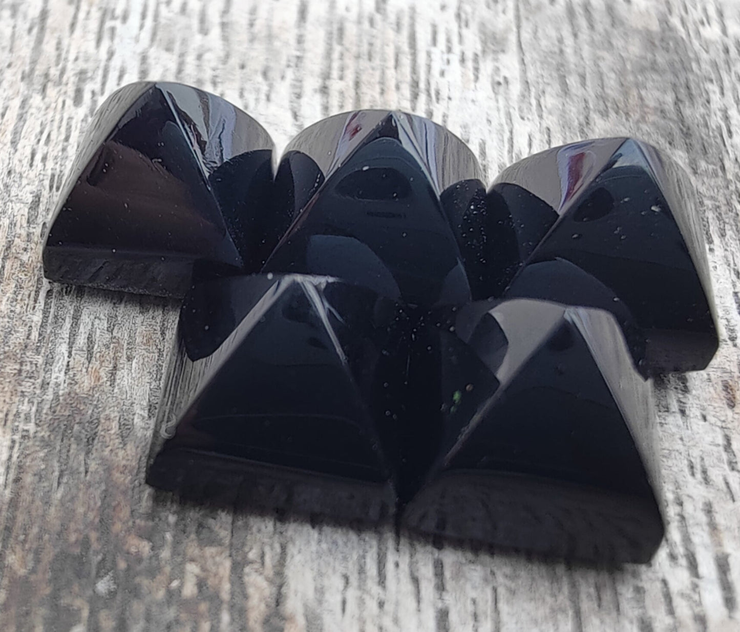 AAA+ Quality Natural Black Onyx Square Pyramid Shape Flat Back Calibrated Wholesale Gemstones, All Sizes Available