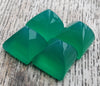AAA+ Quality Natural Green Onyx Square Pyramid Shape Flat Back Calibrated Wholesale Gemstones, All Sizes Available