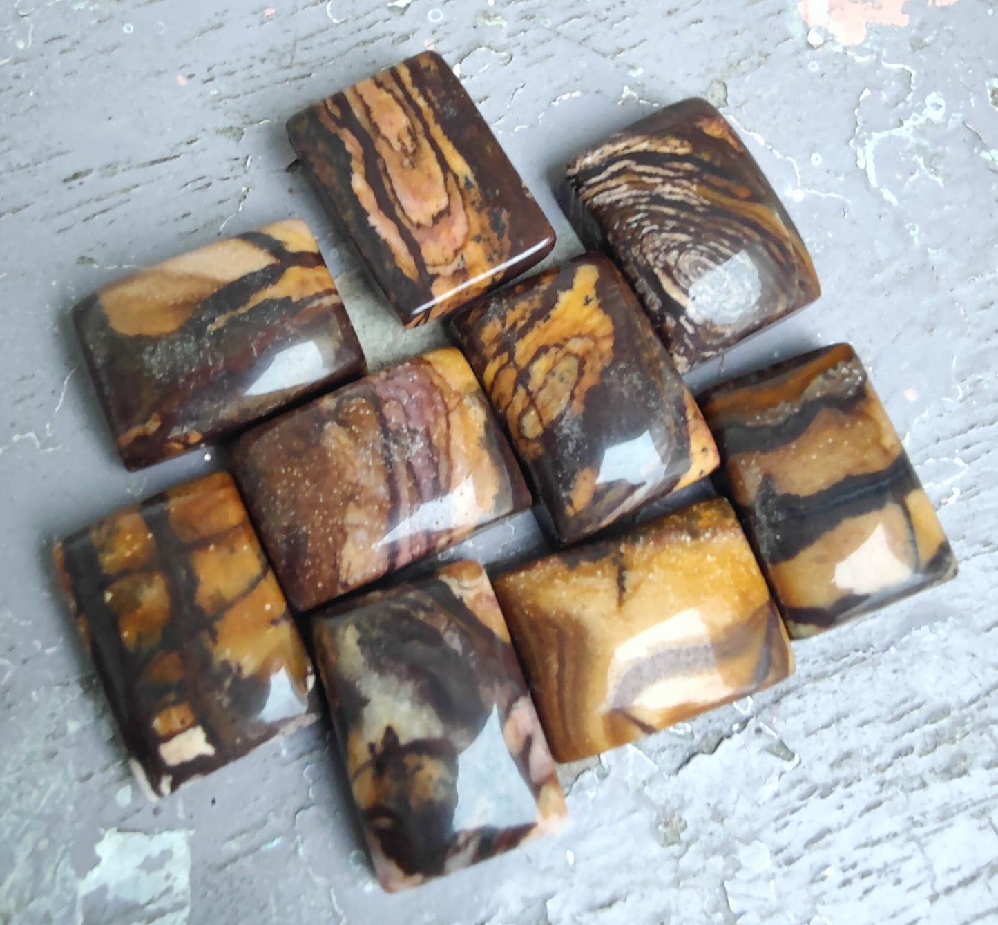 Natural Biggs Jasper Rectangle Shape Cabochon AAA+ Quality Flat Back Calibrated Wholesale Gemstones, All Sizes Available