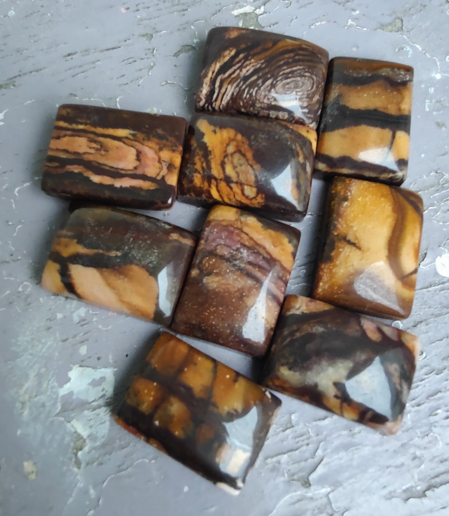 Natural Biggs Jasper Rectangle Shape Cabochon AAA+ Quality Flat Back Calibrated Wholesale Gemstones, All Sizes Available