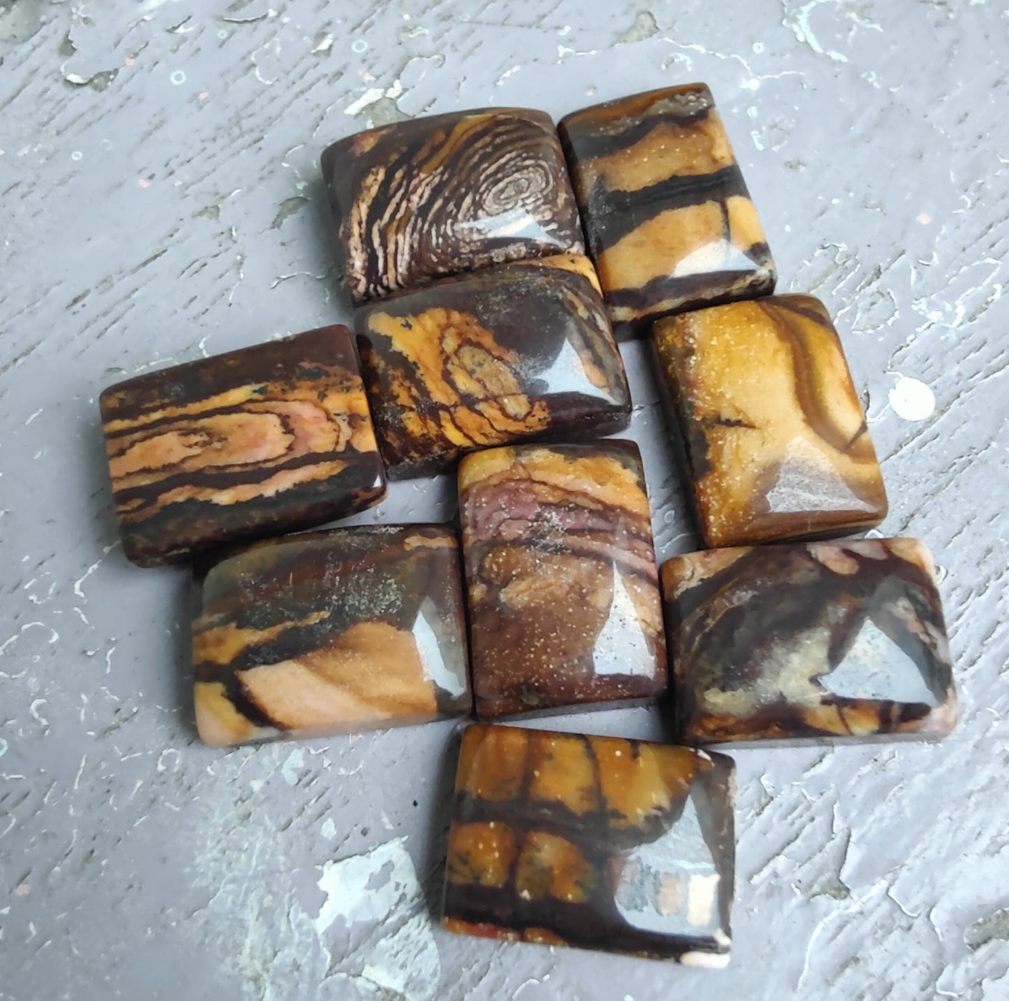 Natural Biggs Jasper Rectangle Shape Cabochon AAA+ Quality Flat Back Calibrated Wholesale Gemstones, All Sizes Available