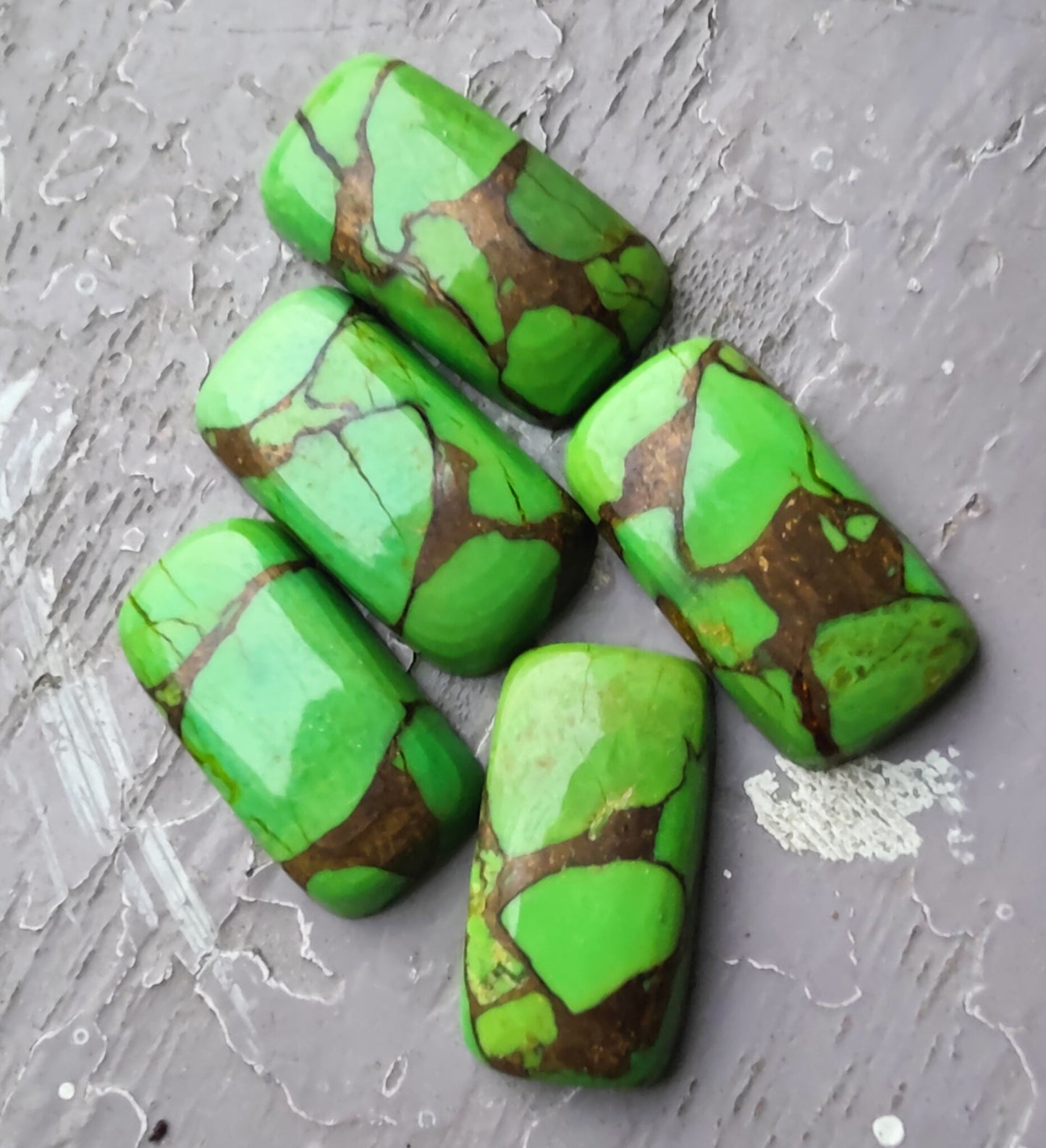 Natural Green Copper Turquoise Big Cushion Shape Cabochon Flat Back Calibrated Shape Wholesale Gemstones, All Sizes Available