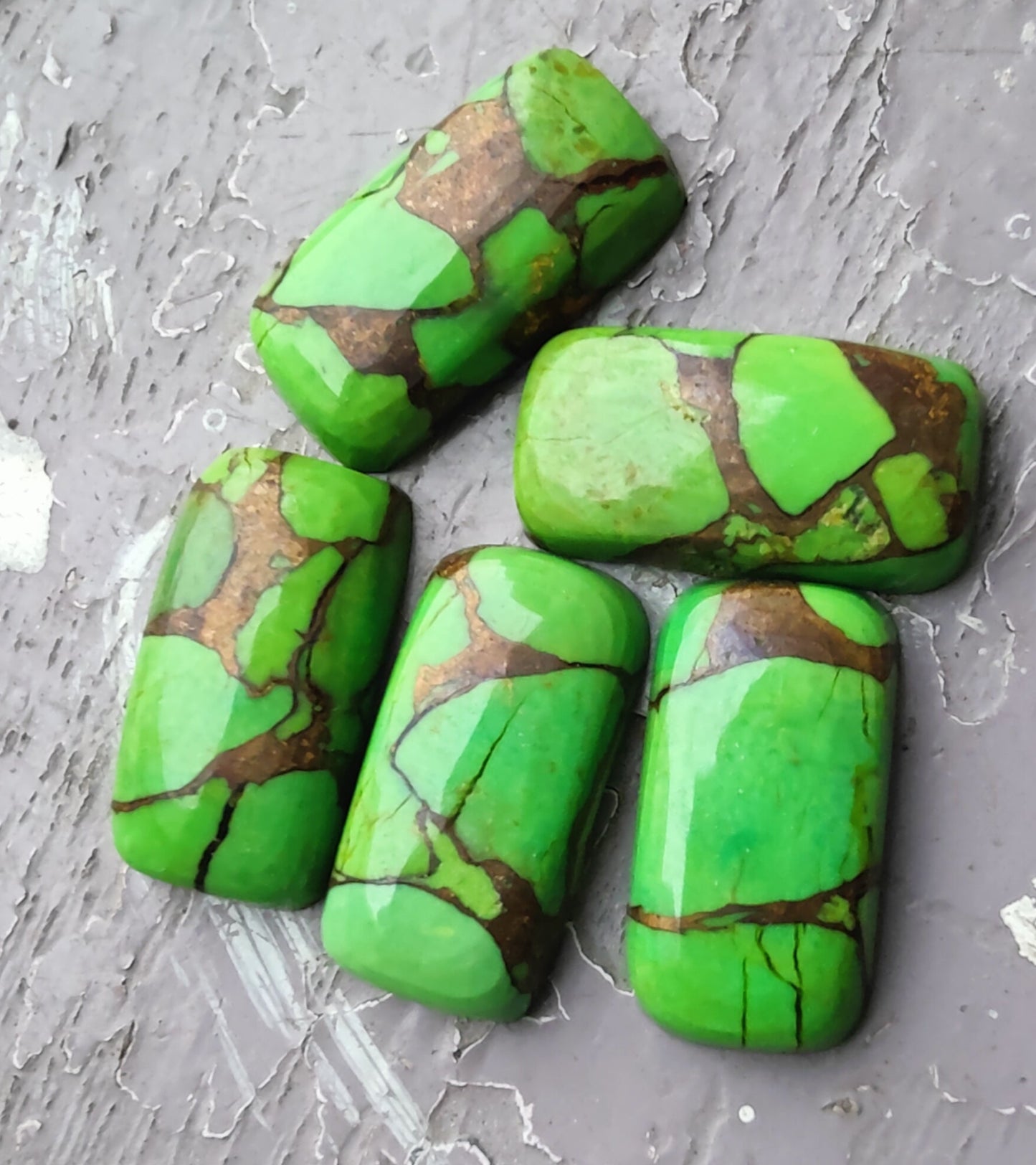 Natural Green Copper Turquoise Big Cushion Shape Cabochon Flat Back Calibrated Shape Wholesale Gemstones, All Sizes Available