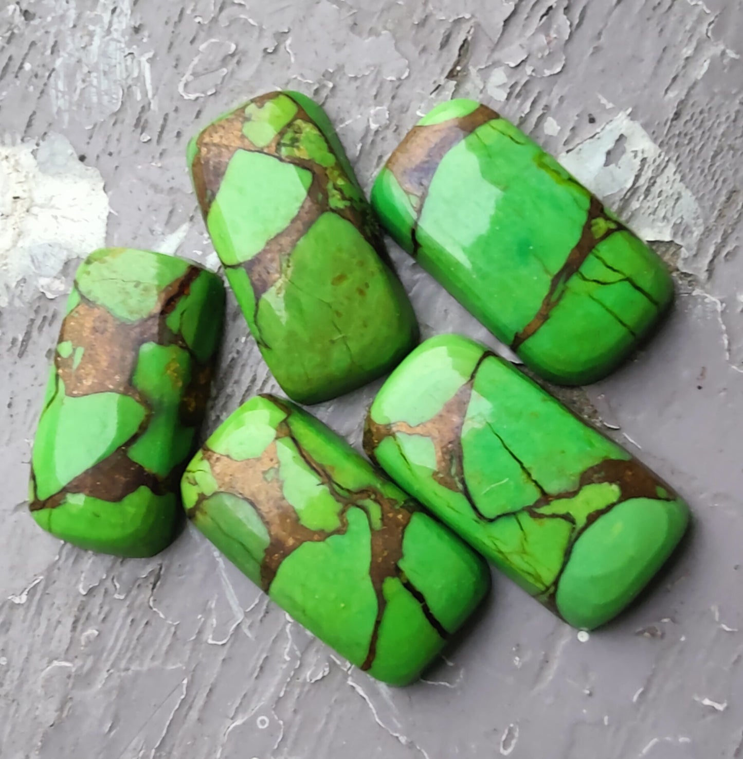 Natural Green Copper Turquoise Big Cushion Shape Cabochon Flat Back Calibrated Shape Wholesale Gemstones, All Sizes Available