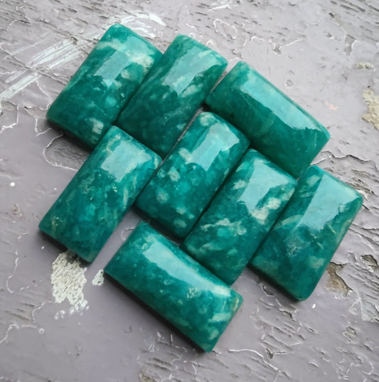 AAA+ Quality Natural Amazonite Big Rectangle Shape Cabochon Flat Back Calibrated Shape Wholesale Gemstones, All Sizes Available