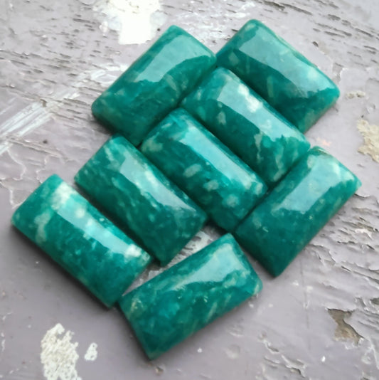 AAA+ Quality Natural Amazonite Big Rectangle Shape Cabochon Flat Back Calibrated Shape Wholesale Gemstones, All Sizes Available
