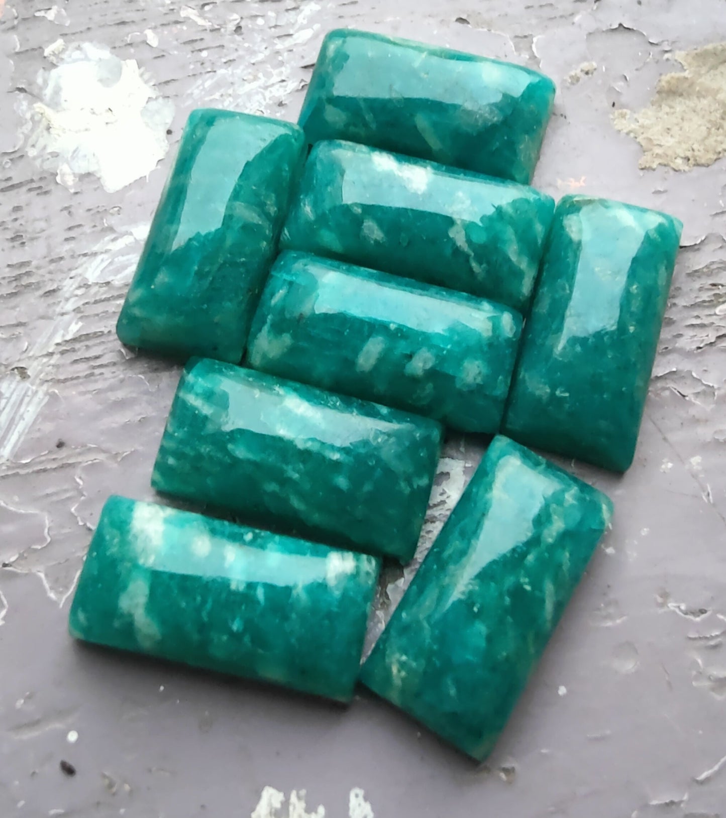 AAA+ Quality Natural Amazonite Big Rectangle Shape Cabochon Flat Back Calibrated Shape Wholesale Gemstones, All Sizes Available