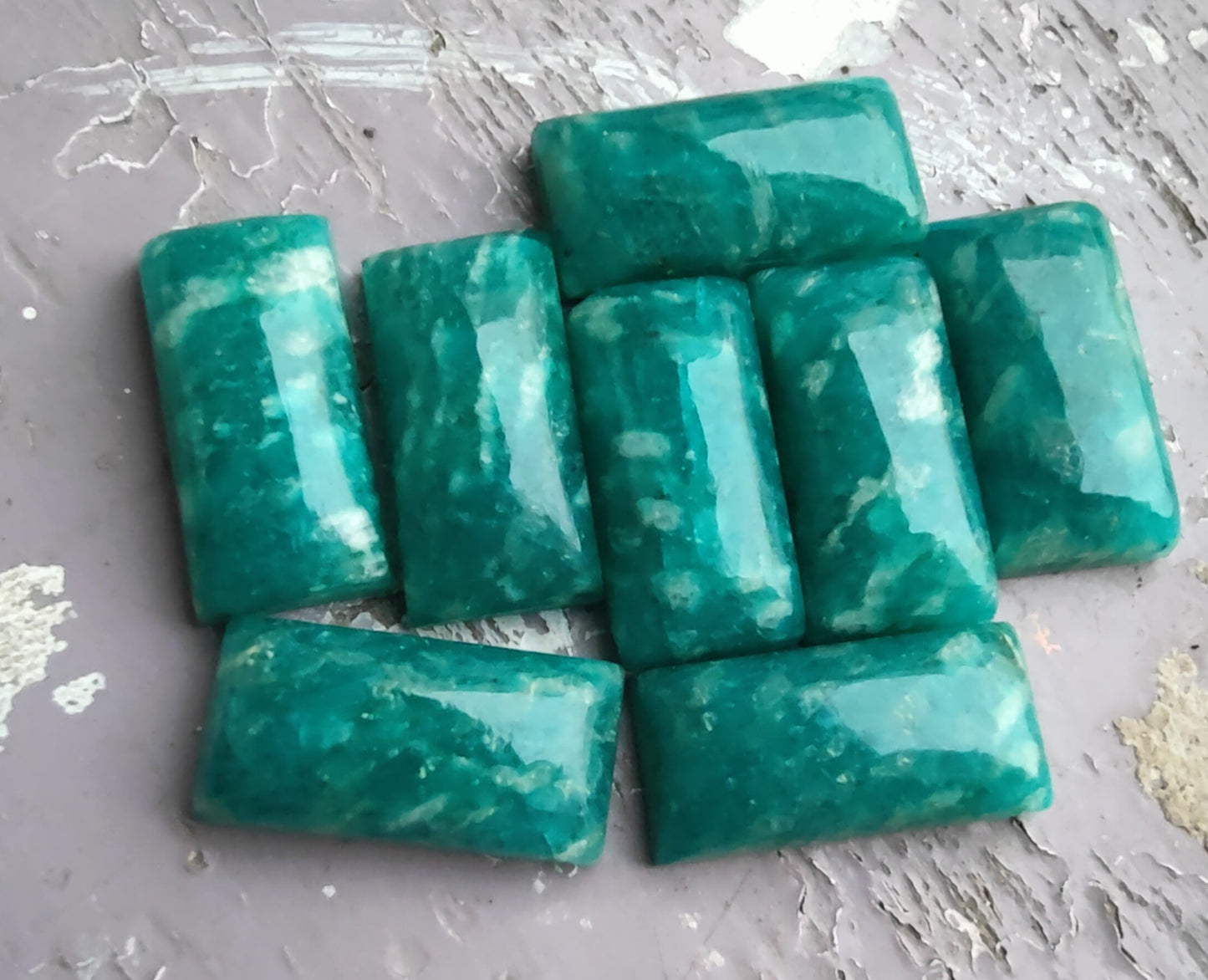 AAA+ Quality Natural Amazonite Big Rectangle Shape Cabochon Flat Back Calibrated Shape Wholesale Gemstones, All Sizes Available