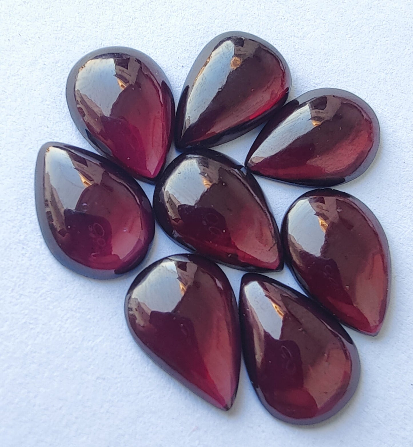 AAA+ Quality Natural Garnet Teardrop Shape Cabochon Flat Back Calibrated Pear Shape Wholesale Gemstones, Custom Sizes Available (Copy)