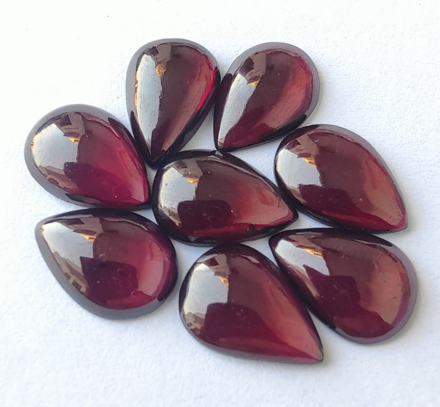 AAA+ Quality Natural Garnet Teardrop Shape Cabochon Flat Back Calibrated Pear Shape Wholesale Gemstones, Custom Sizes Available (Copy)