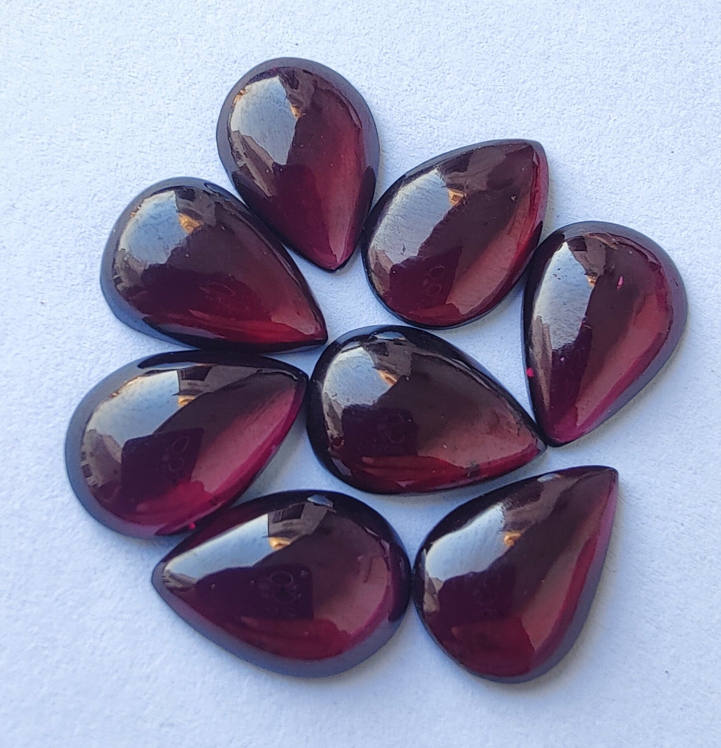 AAA+ Quality Natural Garnet Teardrop Shape Cabochon Flat Back Calibrated Pear Shape Wholesale Gemstones, Custom Sizes Available (Copy)