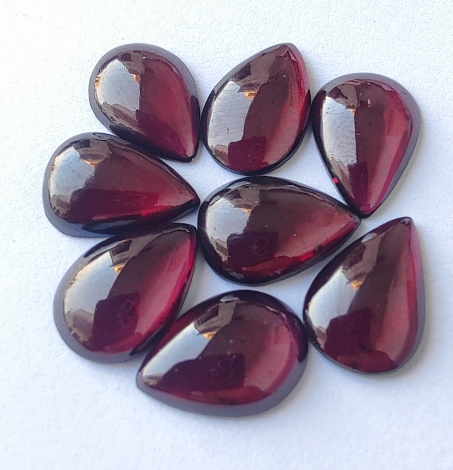 AAA+ Quality Natural Garnet Teardrop Shape Cabochon Flat Back Calibrated Pear Shape Wholesale Gemstones, Custom Sizes Available (Copy)
