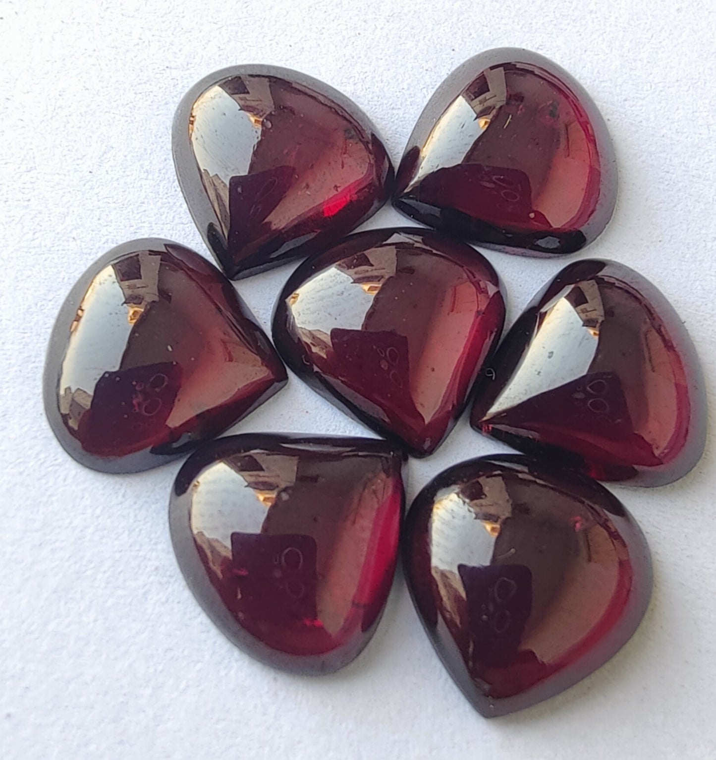 Top Quality Natural Red Garnet Heart Shape Cabochon Flat Back Calibrated Wholesale Gemstones, Custom Sizes Available