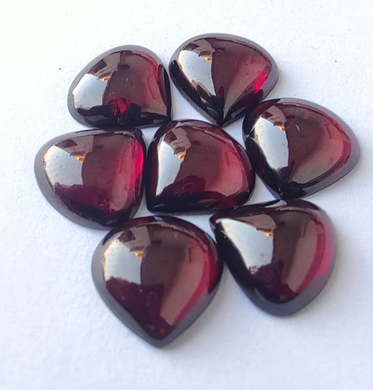 Top Quality Natural Red Garnet Heart Shape Cabochon Flat Back Calibrated Wholesale Gemstones, Custom Sizes Available