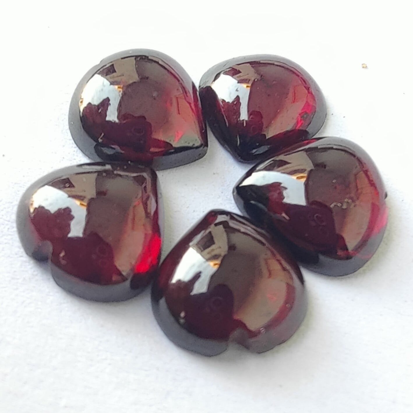 Top Quality Natural Red Garnet Heart Shape Cabochon Flat Back Calibrated Wholesale Gemstones, Custom Sizes Available