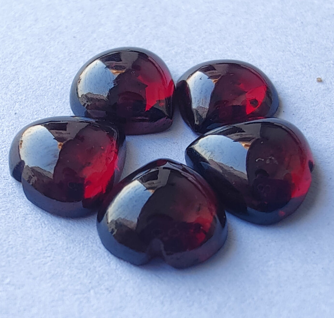 Top Quality Natural Red Garnet Heart Shape Cabochon Flat Back Calibrated Wholesale Gemstones, Custom Sizes Available