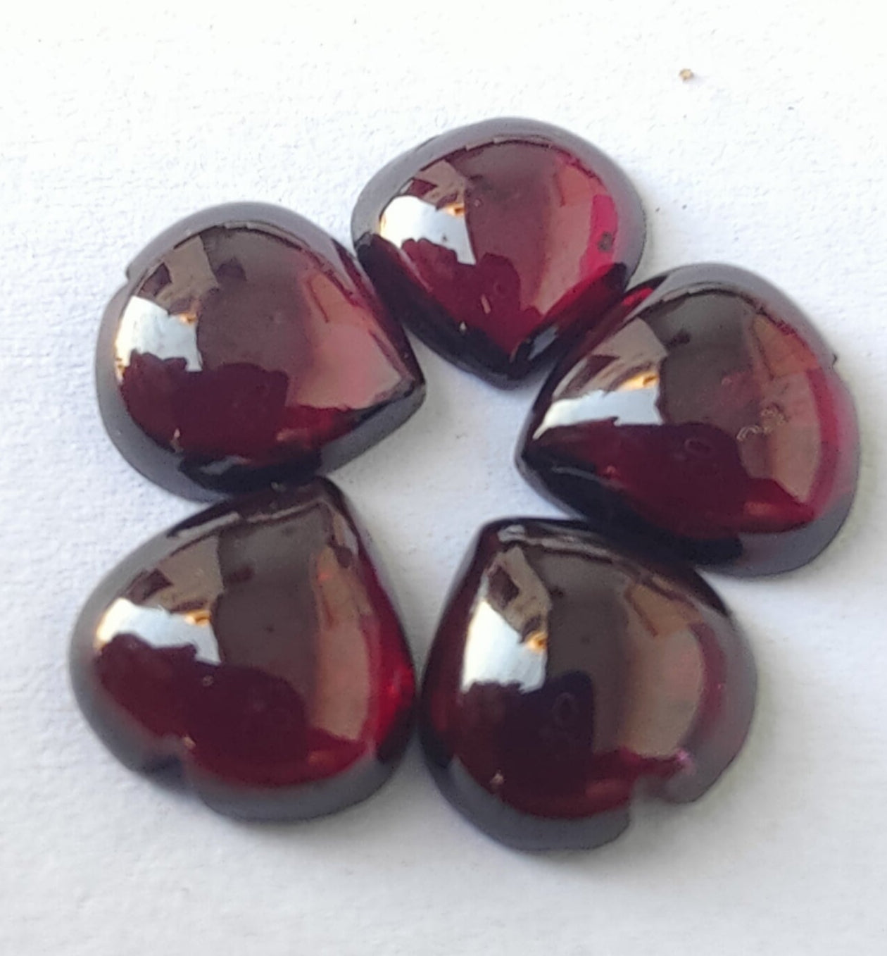 Top Quality Natural Red Garnet Heart Shape Cabochon Flat Back Calibrated Wholesale Gemstones, Custom Sizes Available