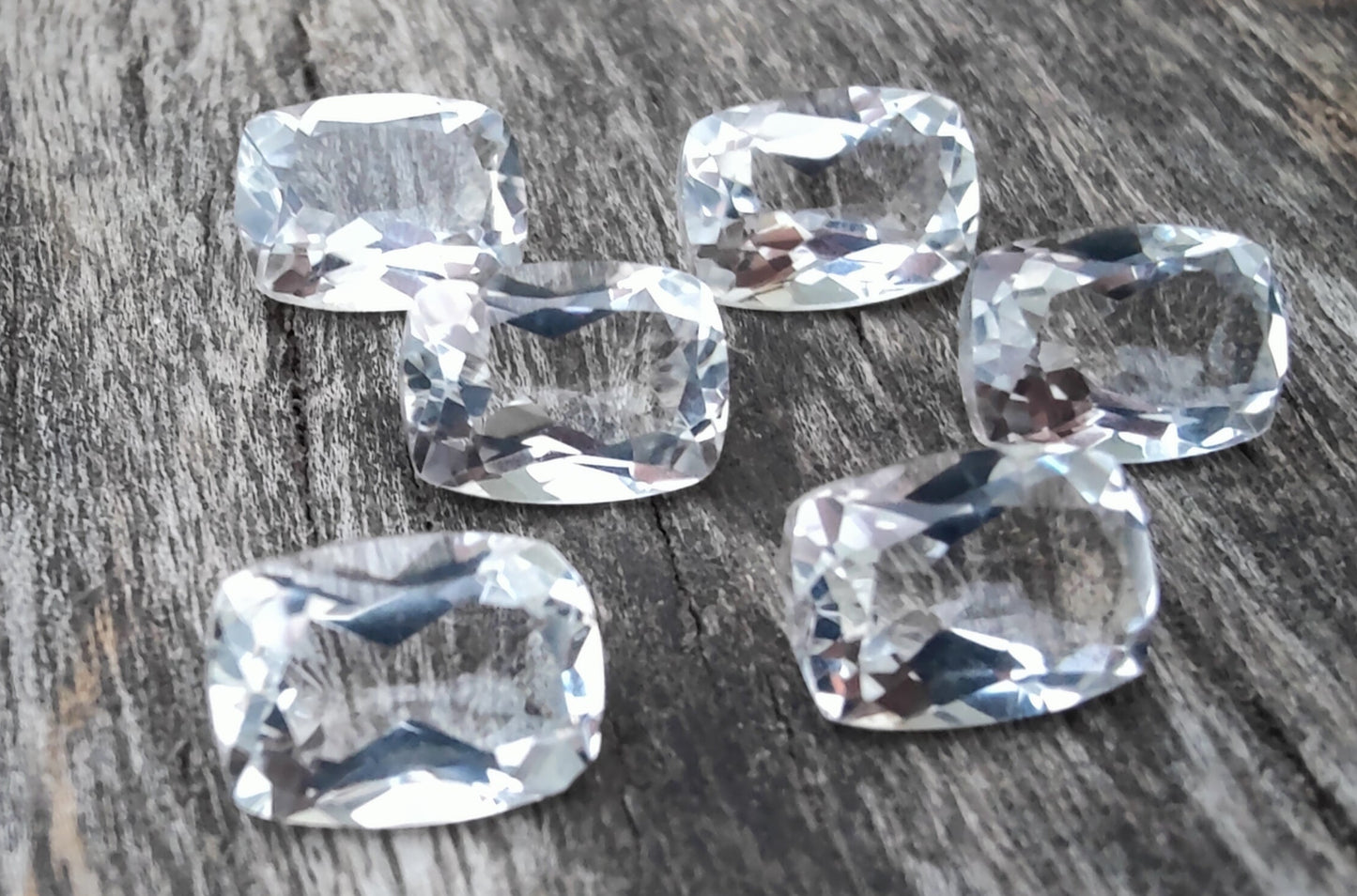 AAA+ Quality Natural Crystal Quartz Cushion Shape Faceted Cut Calibrated Wholesale Gemstones, All Sizes Available