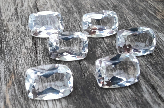 AAA+ Quality Natural Crystal Quartz Cushion Shape Faceted Cut Calibrated Wholesale Gemstones, All Sizes Available