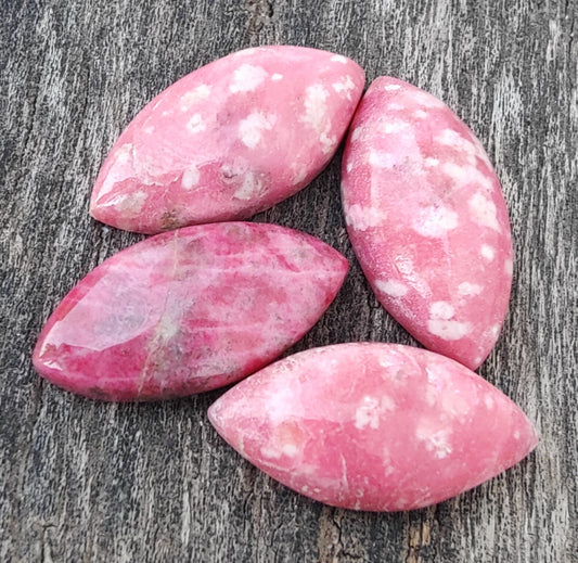AAA+ Quality Natural Thulite Marquise Shape Cabochon Flat Back Calibrated Wholesale Gemstones, All Sizes Available